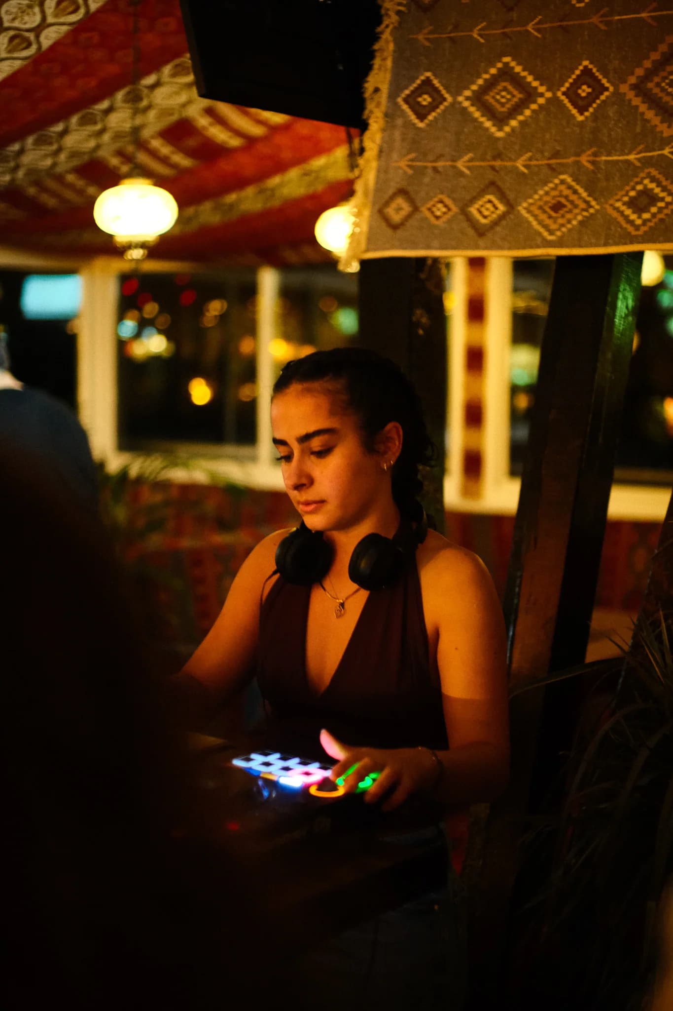 Joelle DJ performing at Habibi Skybar