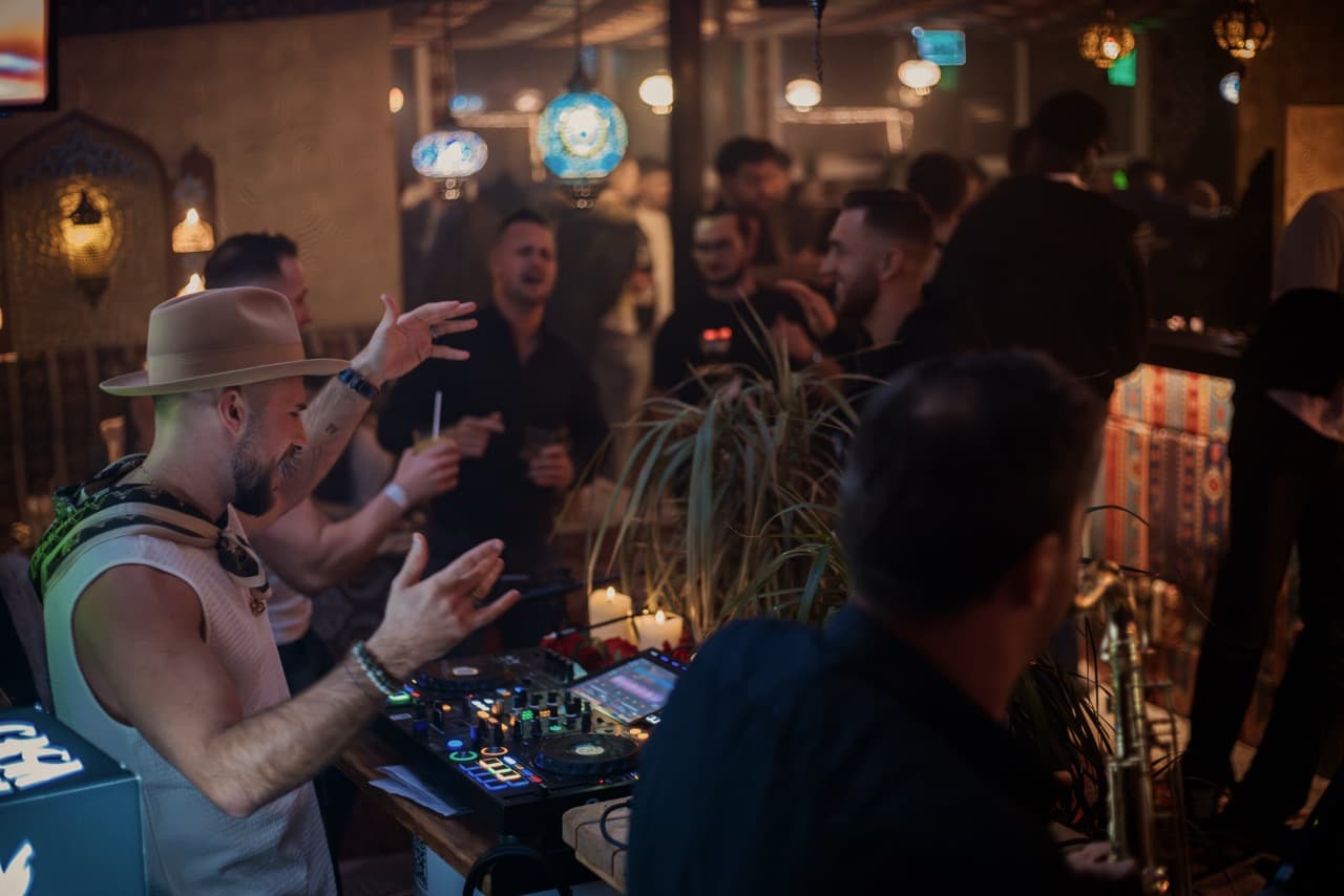 Habibi Skybar after-match party atmosphere